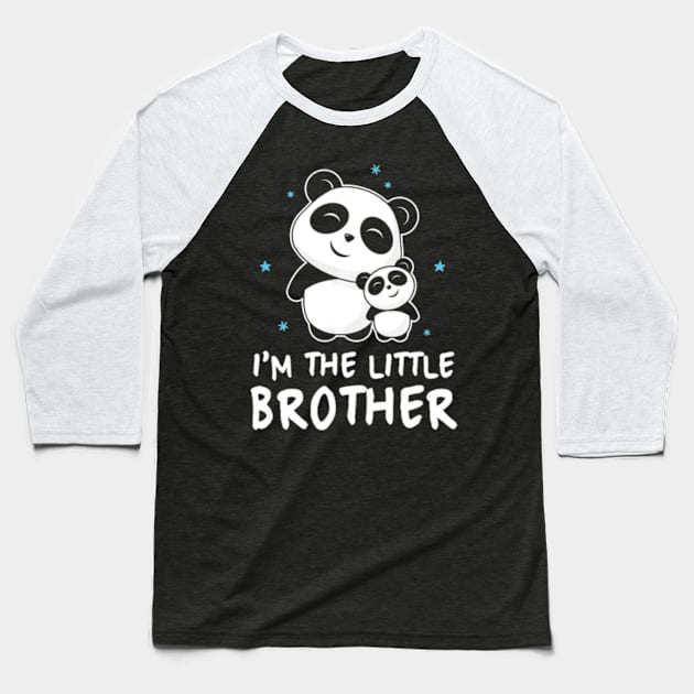 Im The Little Brother Gift Shirt Cute Panda Pandas Siblings Baseball T-Shirt by AstridLdenOs